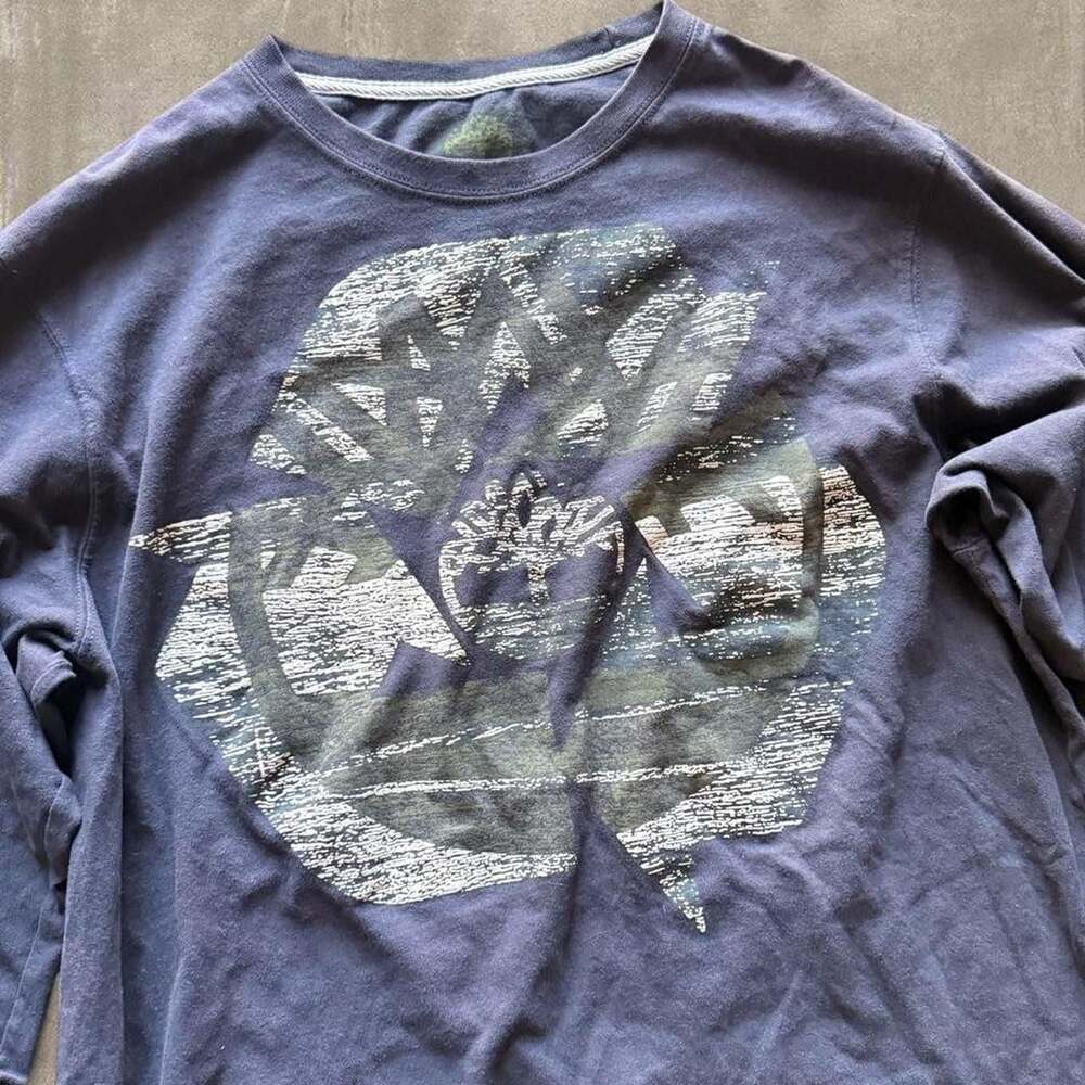 Timberland Distressed Logo Graphic Long Sleeve Tee